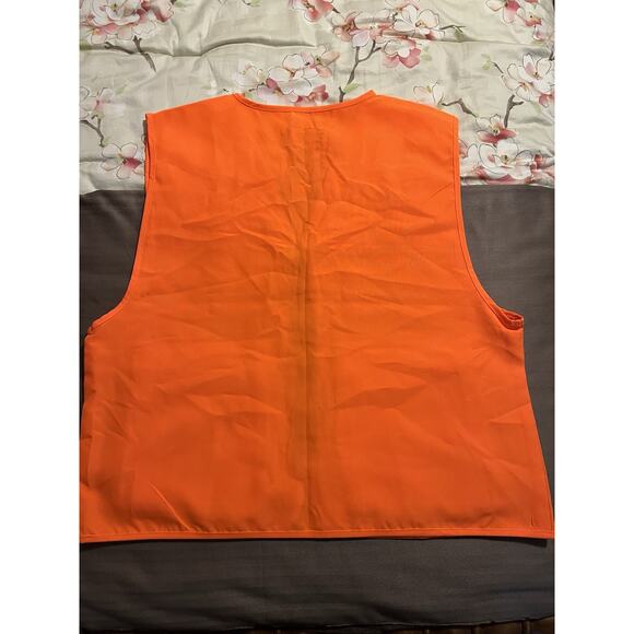 Mossy Oak Blaze Orange Zip-up Field Hunting Vest S/M quilted shoulders - Picture 2 of 3